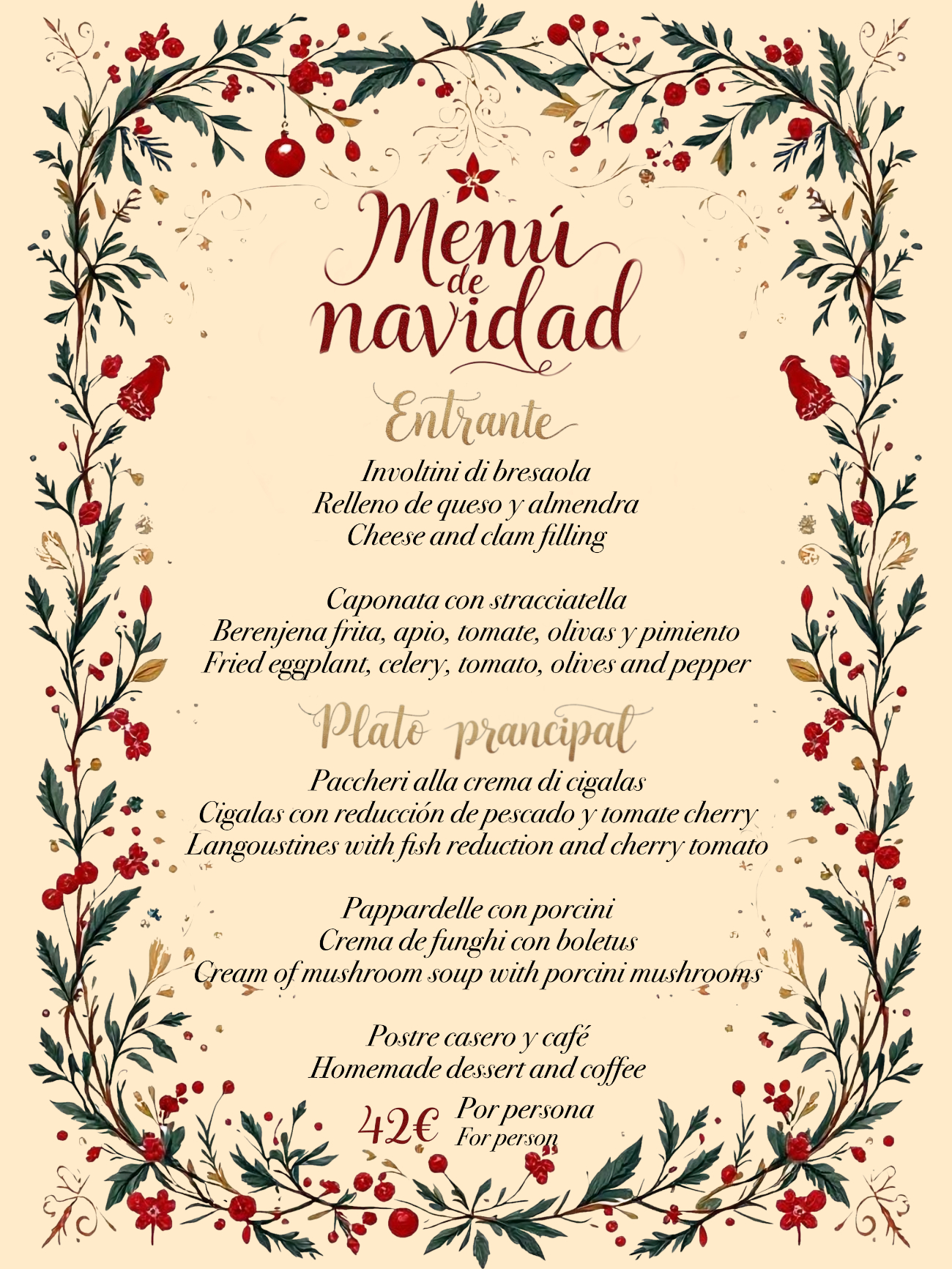 Menú de navidad